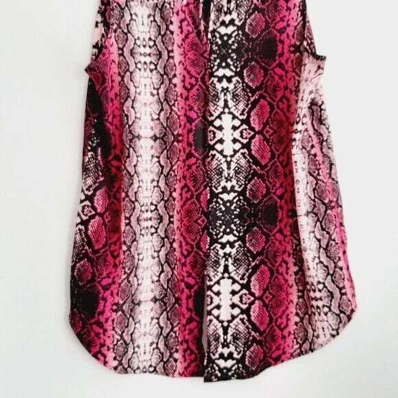 PENNINGTONS Asymmetric Sleeveless High Low Hem Top Pink Snake Print Sz 2X - Picture 7 of 10